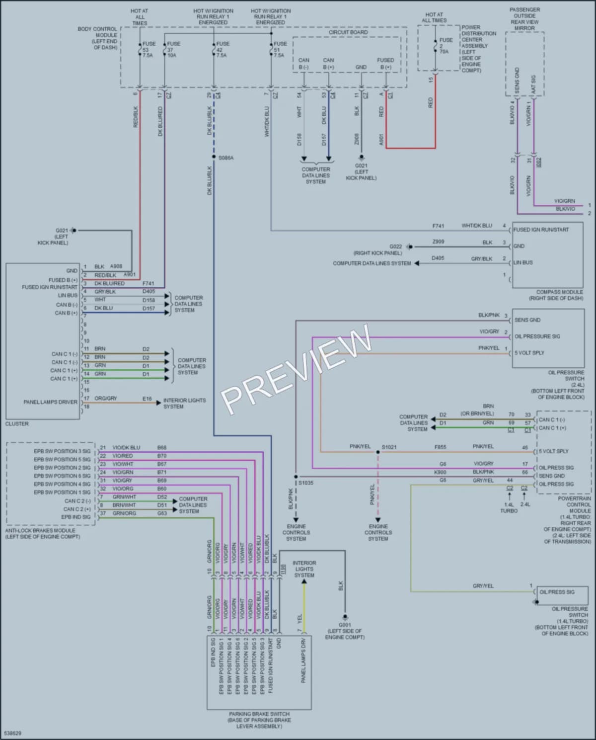 2017 Jeep Renegade Instrument Cluster wiring diagram preview