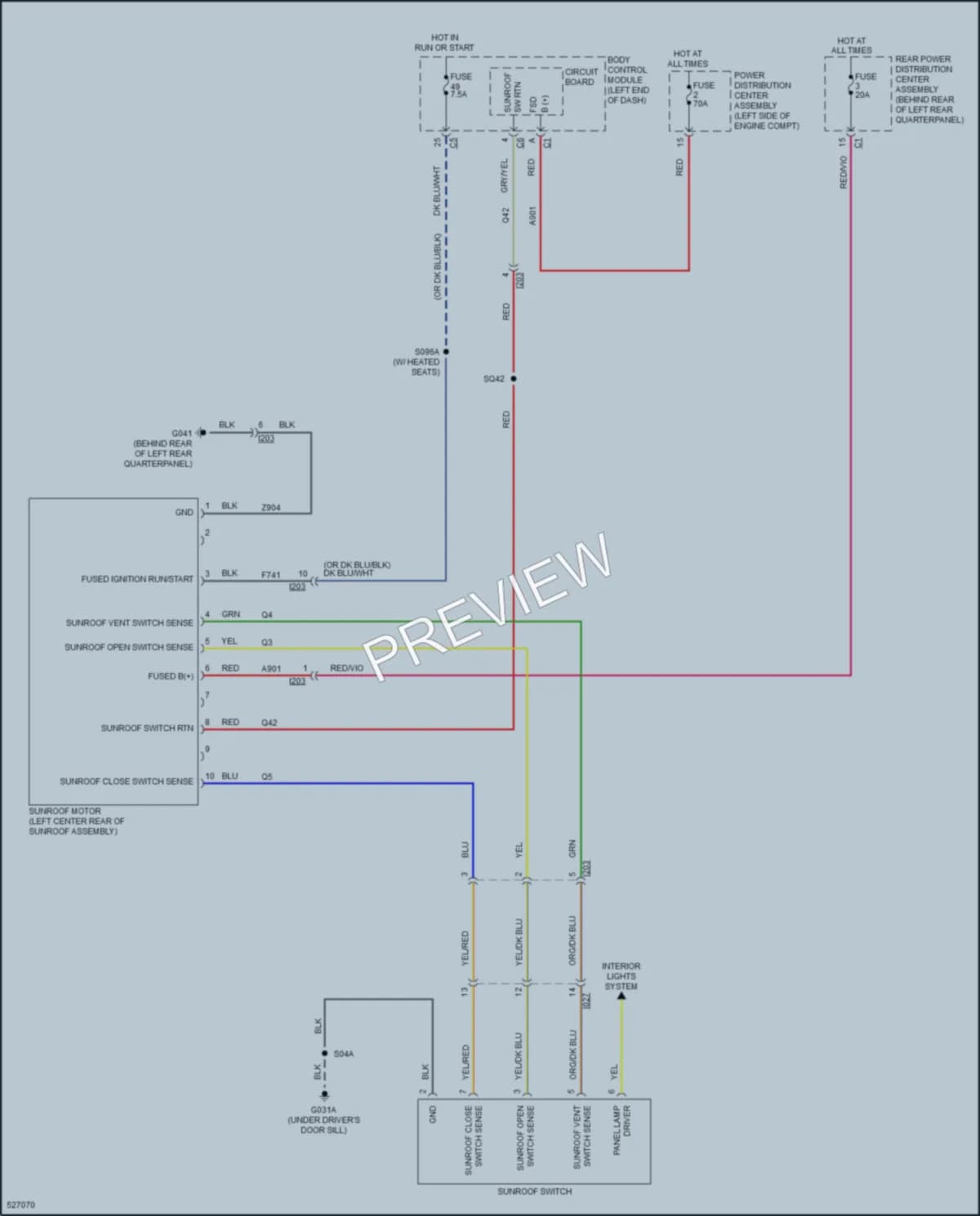 2017 Jeep Renegade Power Top Sunroof wiring diagram preview