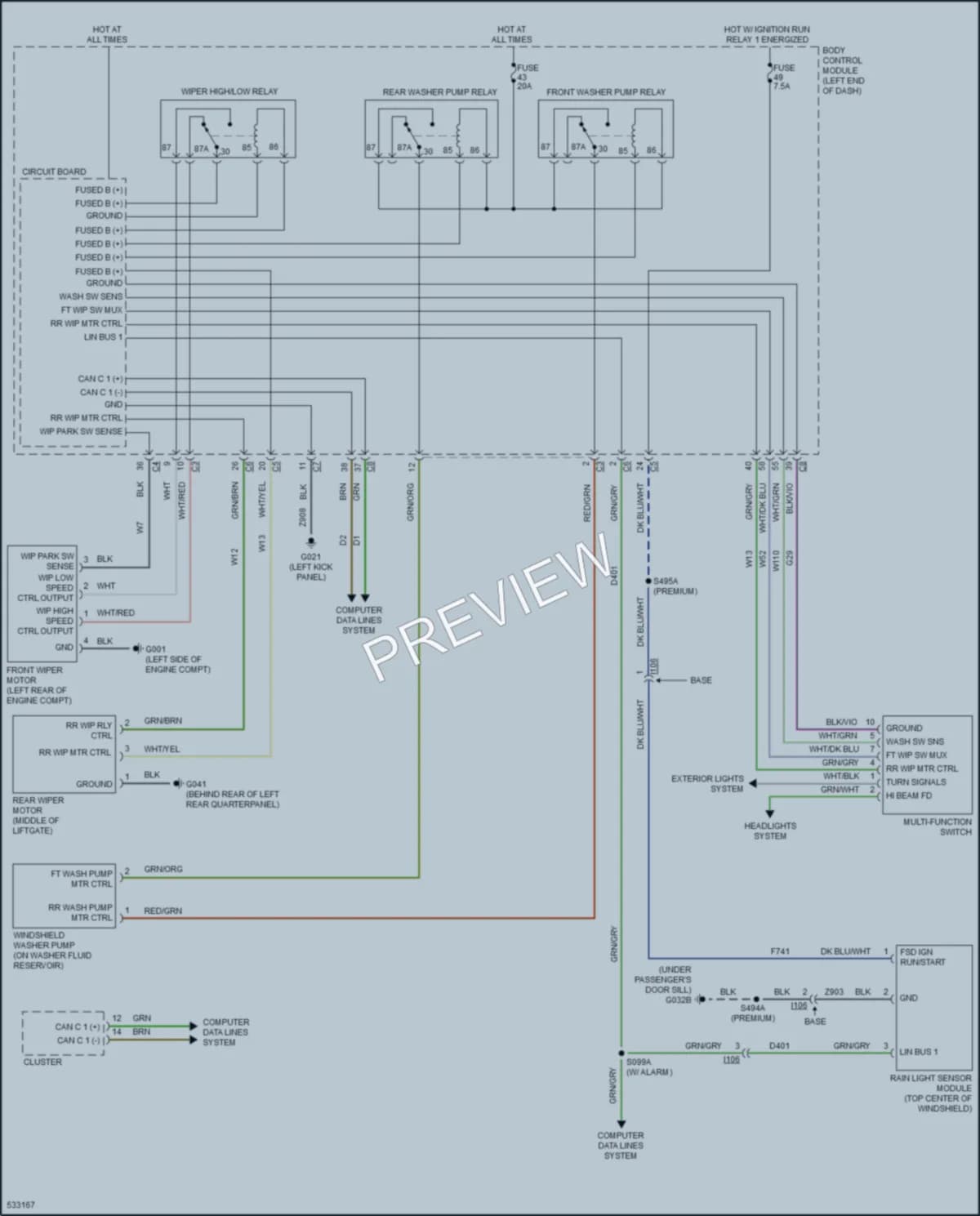 2017 Jeep Renegade Wiper Washer wiring diagram preview