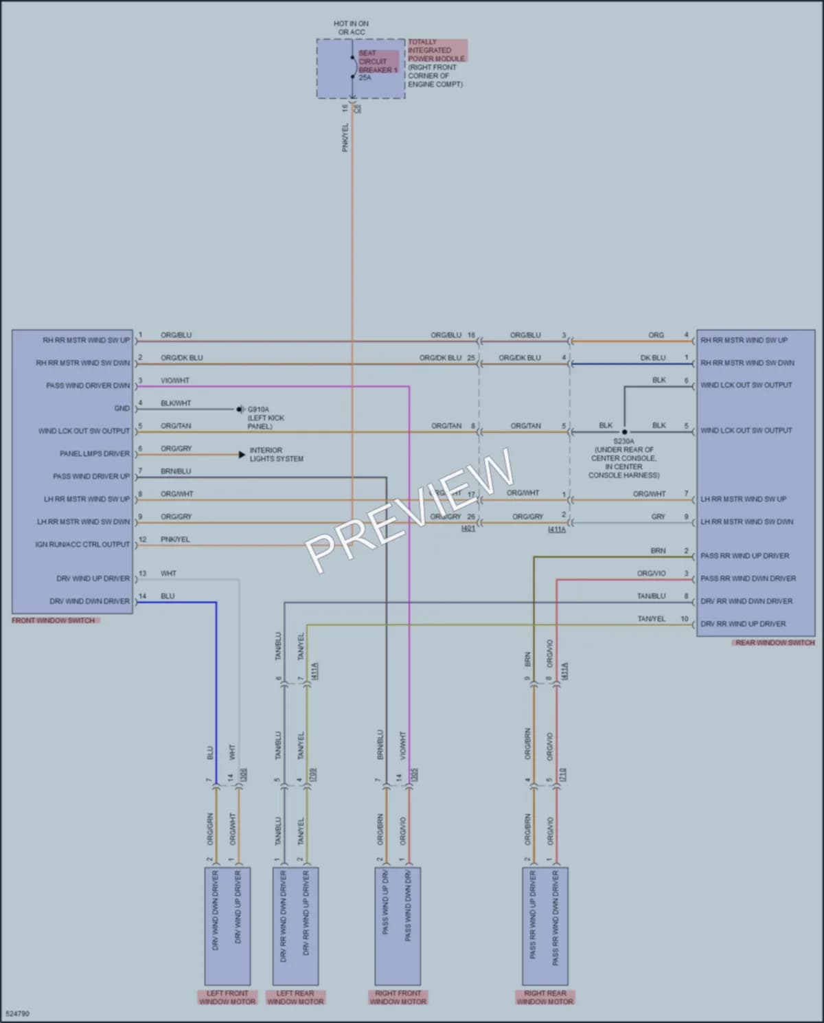2017 Jeep Wrangler Power Windows wiring diagram preview