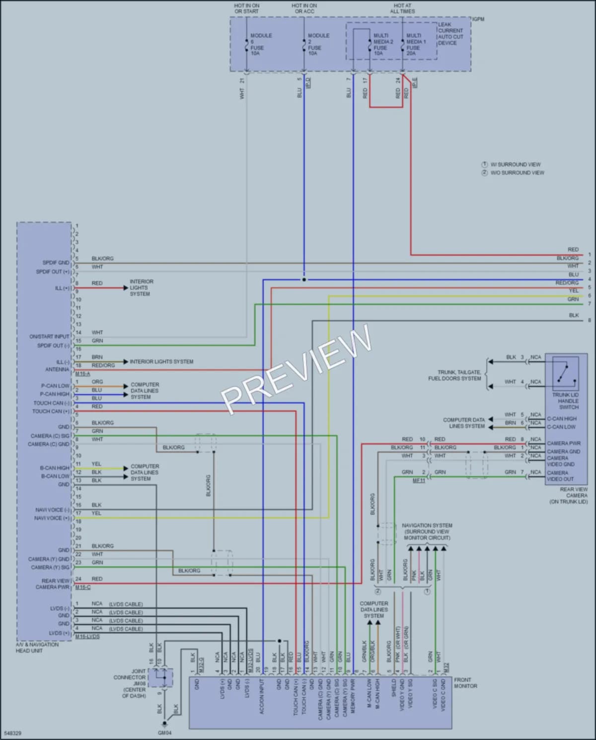 2017 Kia Cadenza Radio wiring diagram preview