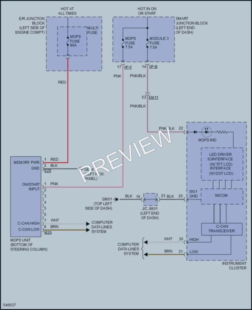 2017 Kia Forte Electronic Power Steering wiring diagram preview