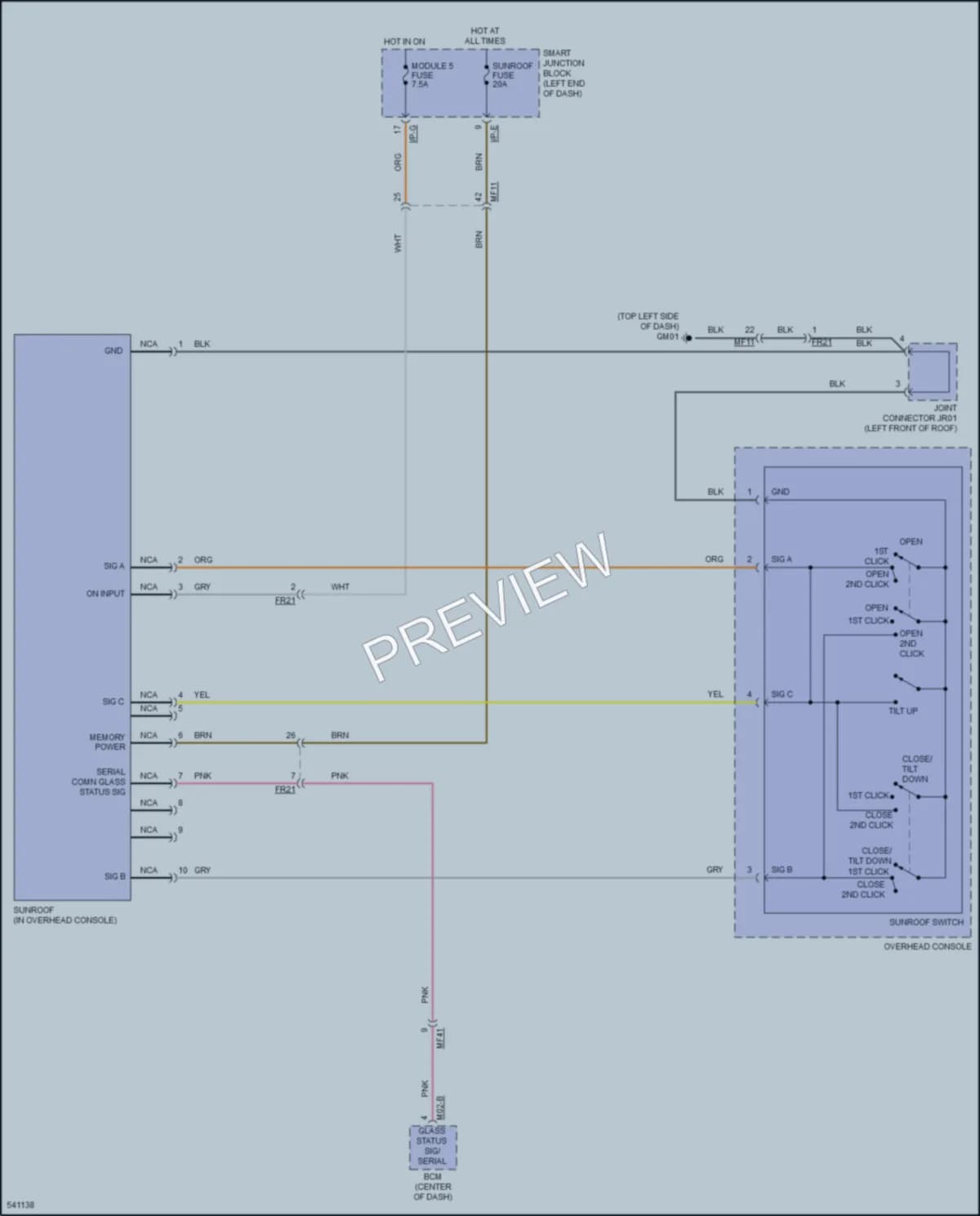 2017 Kia Forte Power Top Sunroof wiring diagram preview