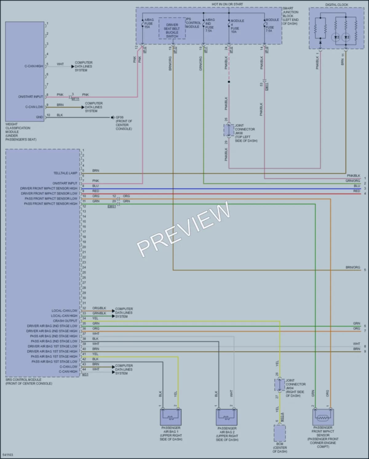 2017 Kia Forte Supplemental Restraints wiring diagram preview