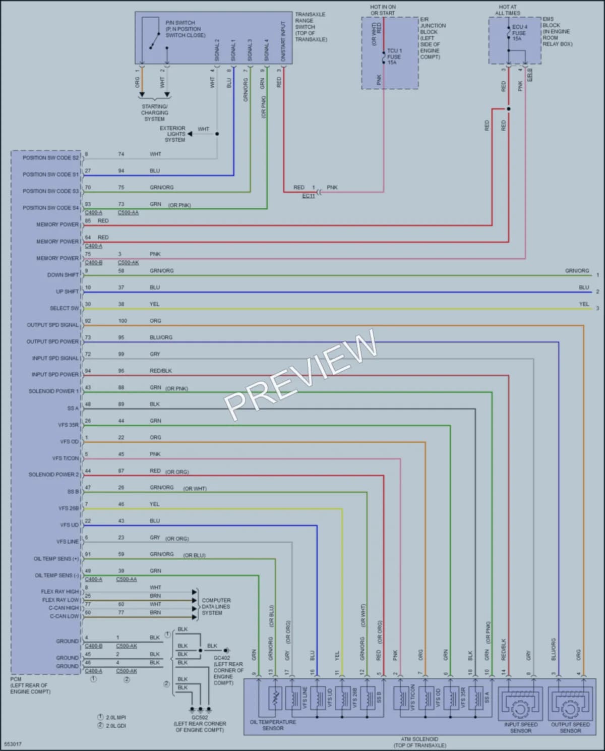 2017 Kia Forte Transmission wiring diagram preview