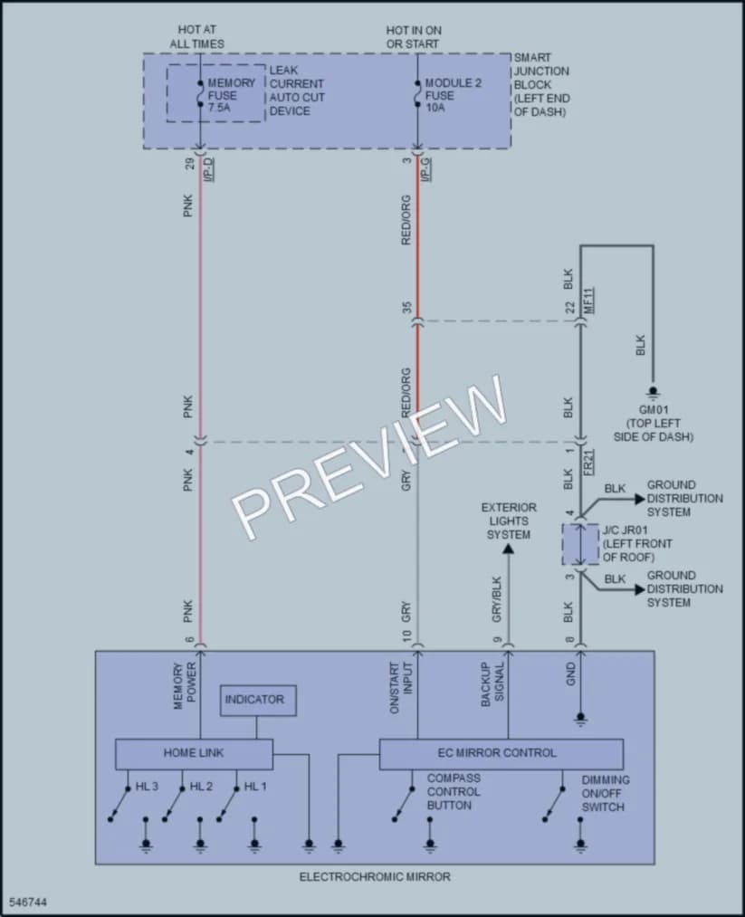 2017 Kia Forte5 Power Mirrors wiring diagram preview