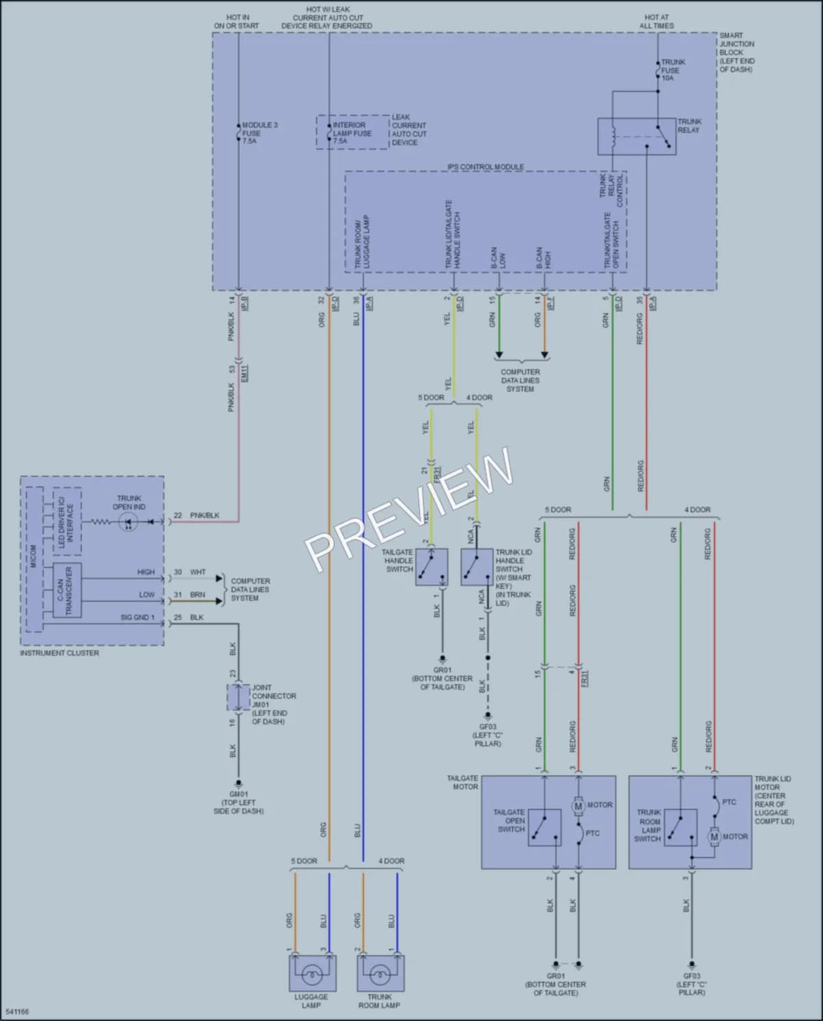 2017 Kia Forte5 Trunk Tailgate Fuel Door wiring diagram preview