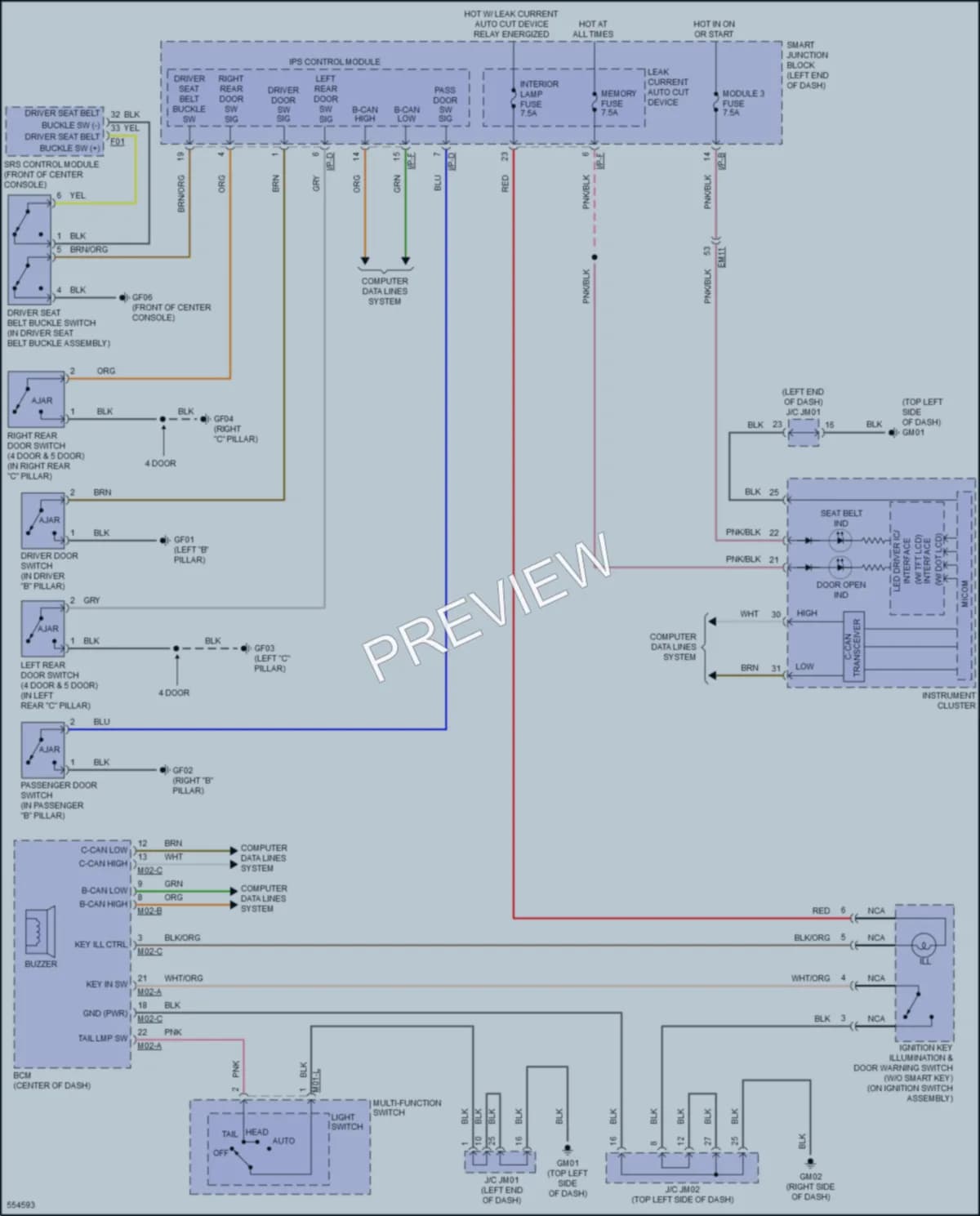 2017 Kia Forte5 Warning Systems wiring diagram preview