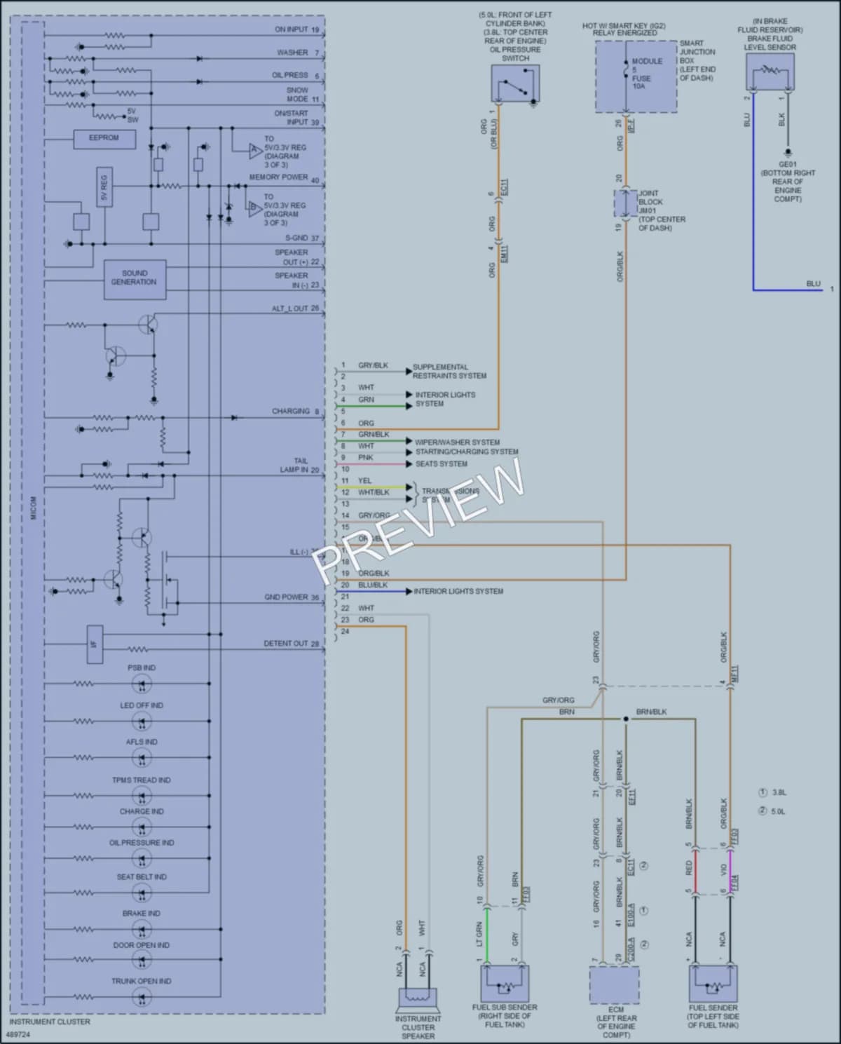 2017 Kia K900 Instrument Cluster wiring diagram preview