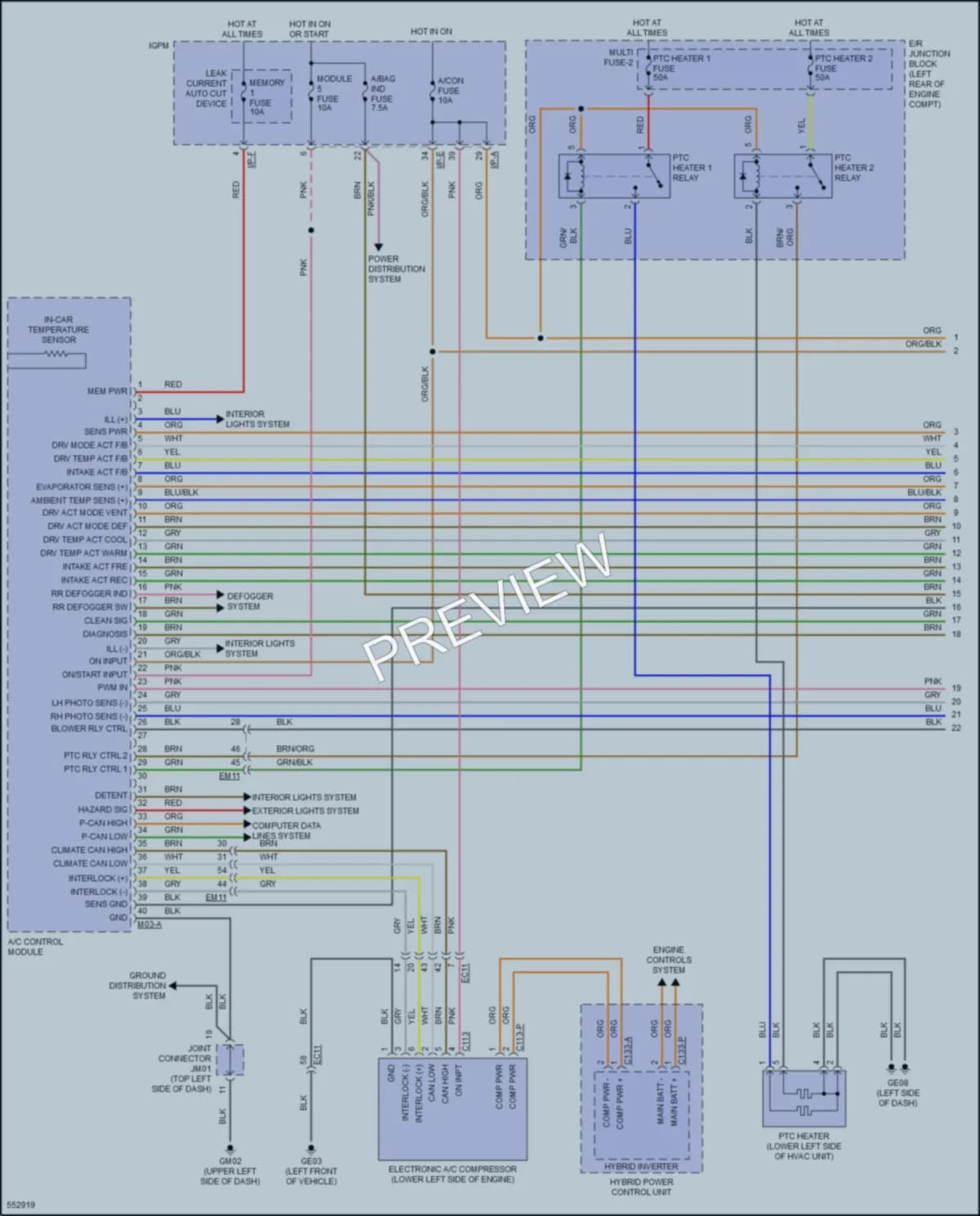 2017 Kia Niro Air Conditioning wiring diagram preview