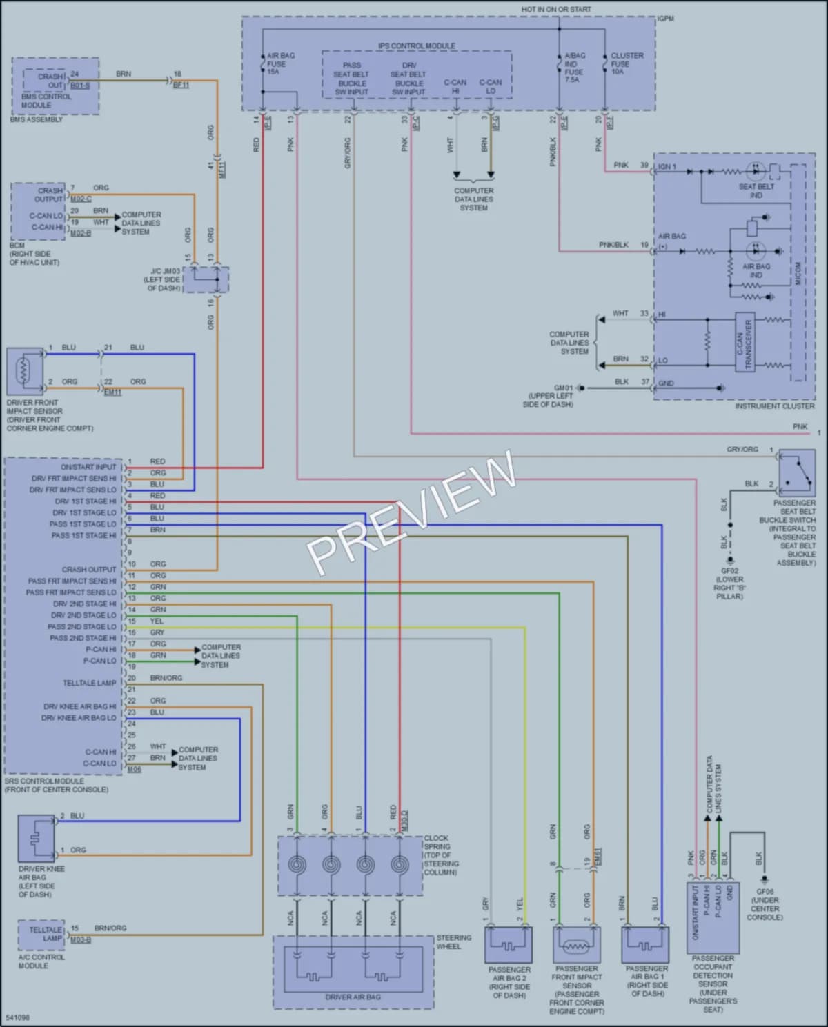 2017 Kia Niro Supplemental Restraints wiring diagram preview