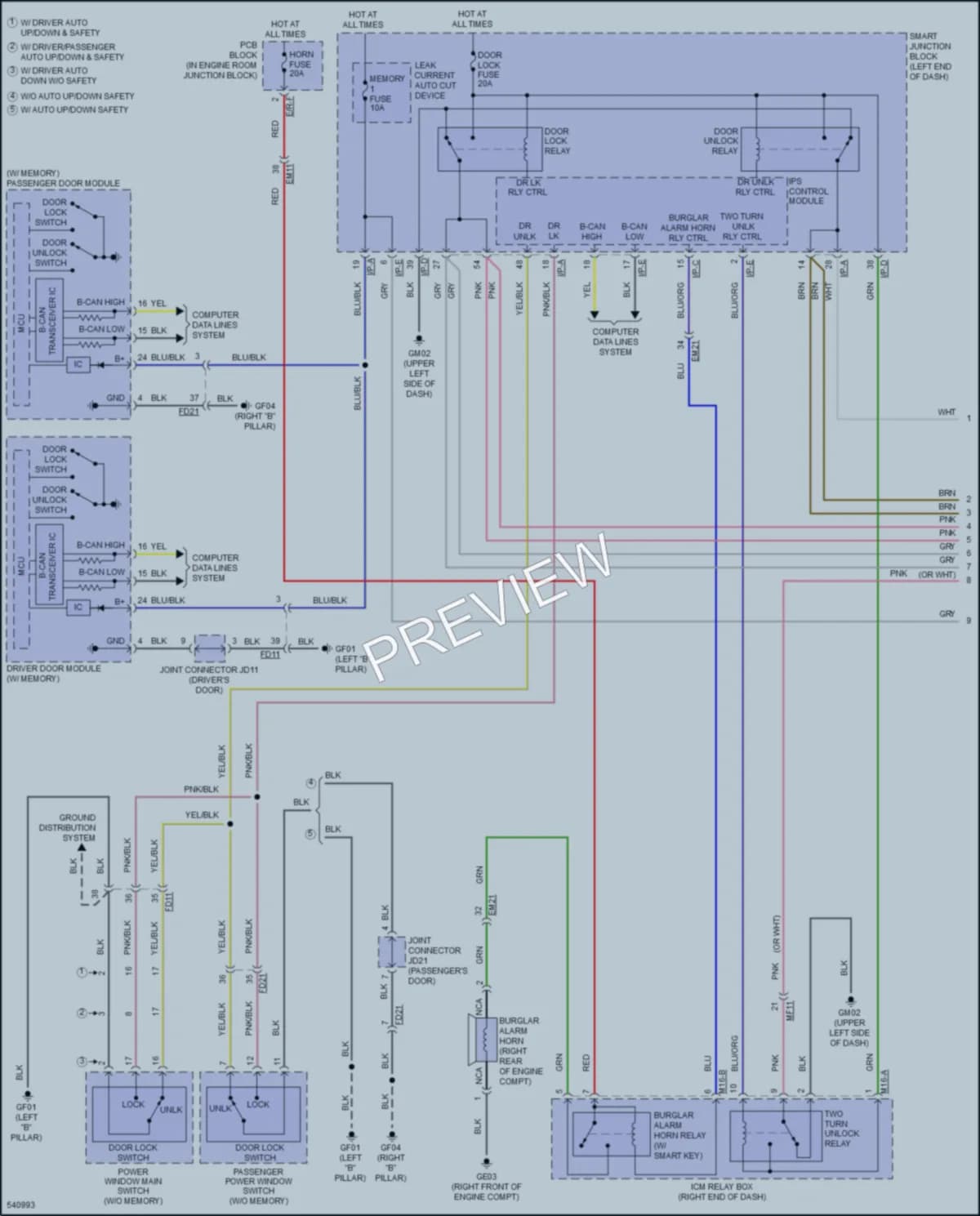 2017 Kia OptimaHybrid Anti Theft wiring diagram preview