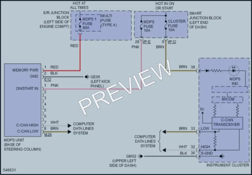 2017 Kia OptimaPlugIn Electronic Power Steering wiring diagram preview