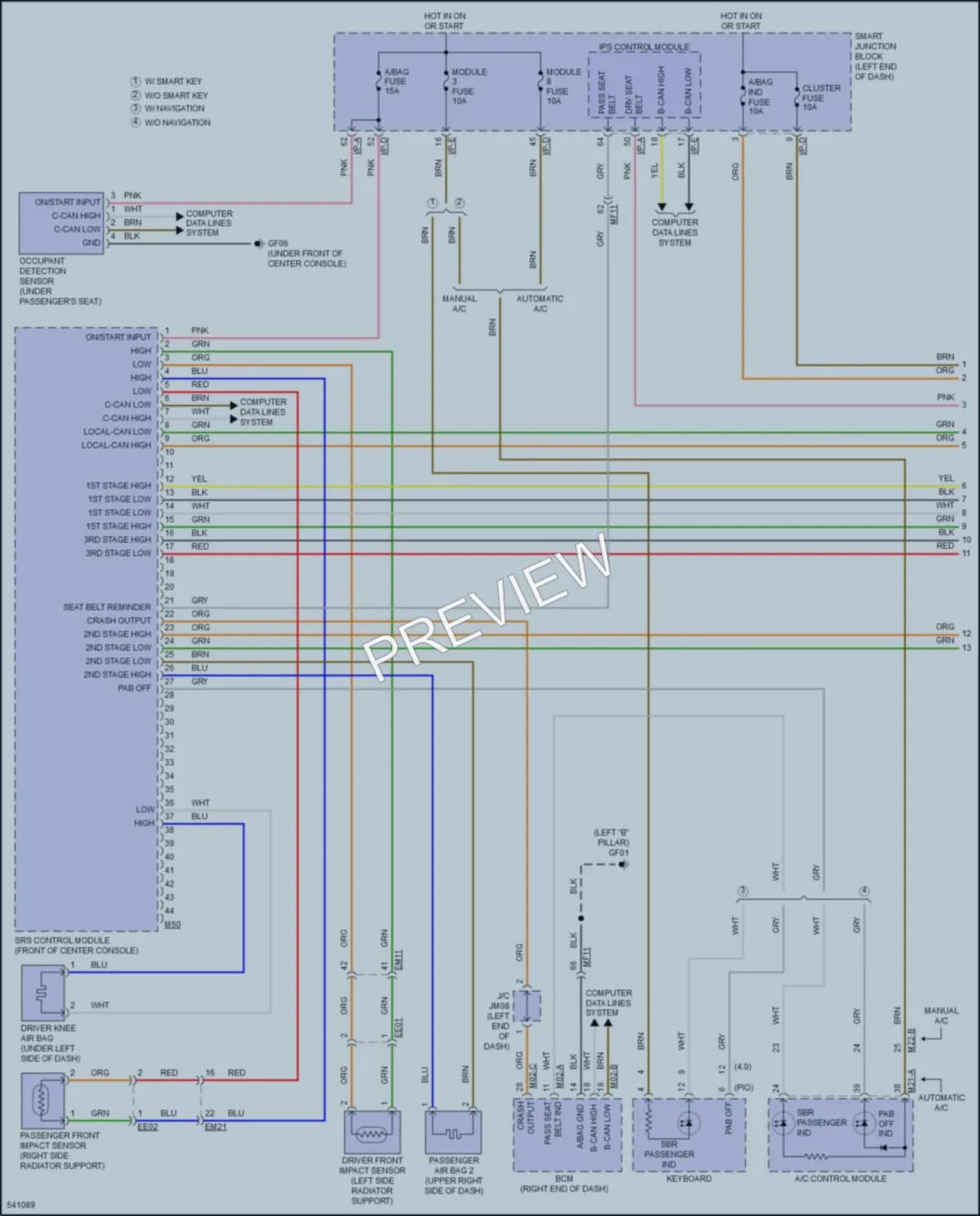 2017 Kia OptimaPlugIn Supplemental Restraints wiring diagram preview