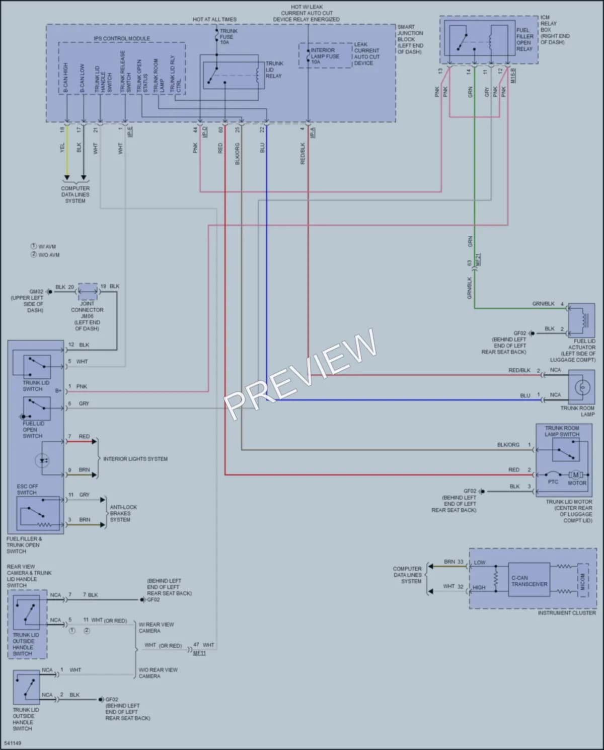 2017 Kia OptimaPlugIn Trunk Tailgate Fuel Door wiring diagram preview
