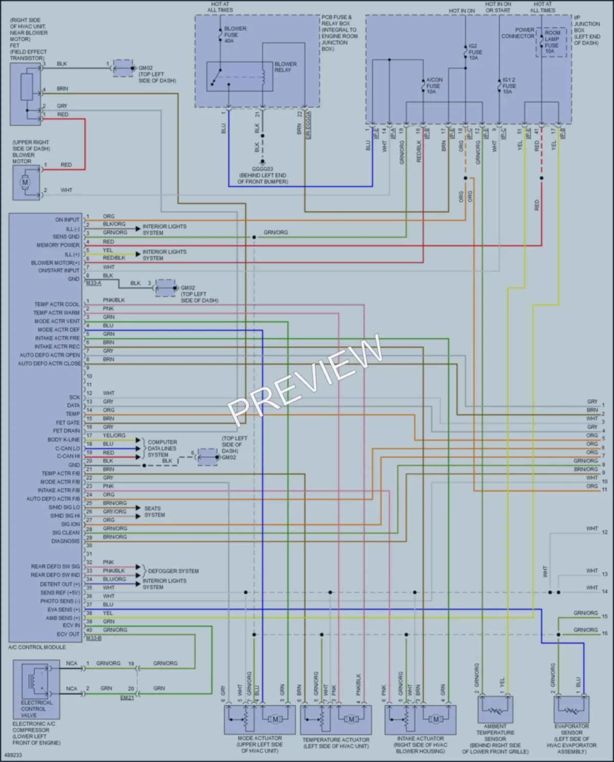 2017 Kia Rio5 Air Conditioning wiring diagram preview