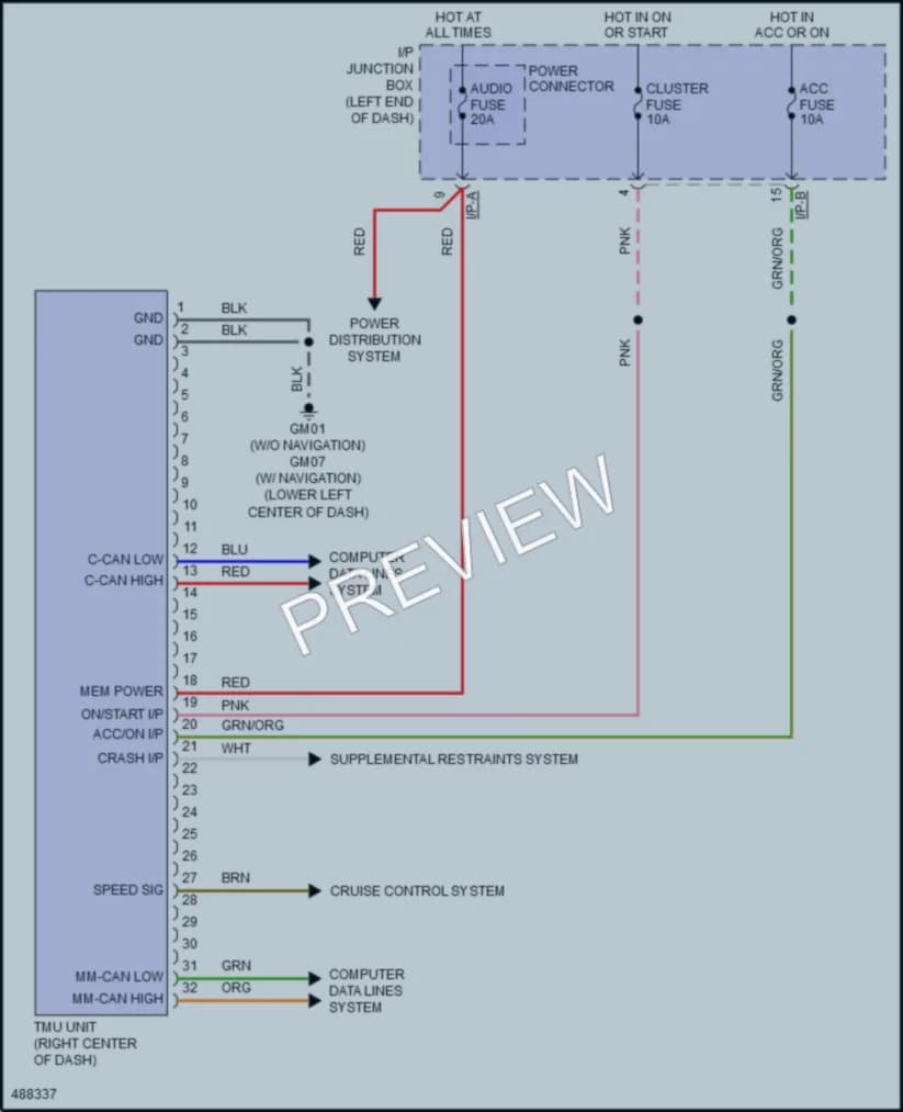 2017 Kia Rio5 Navigation wiring diagram preview