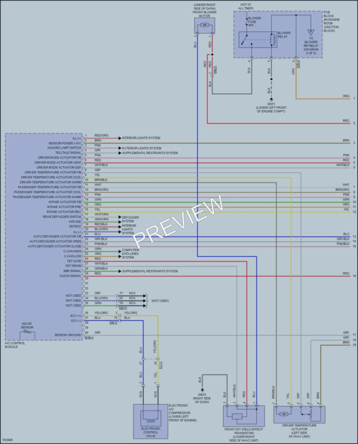 2017 Kia Sedona Air Conditioning wiring diagram preview