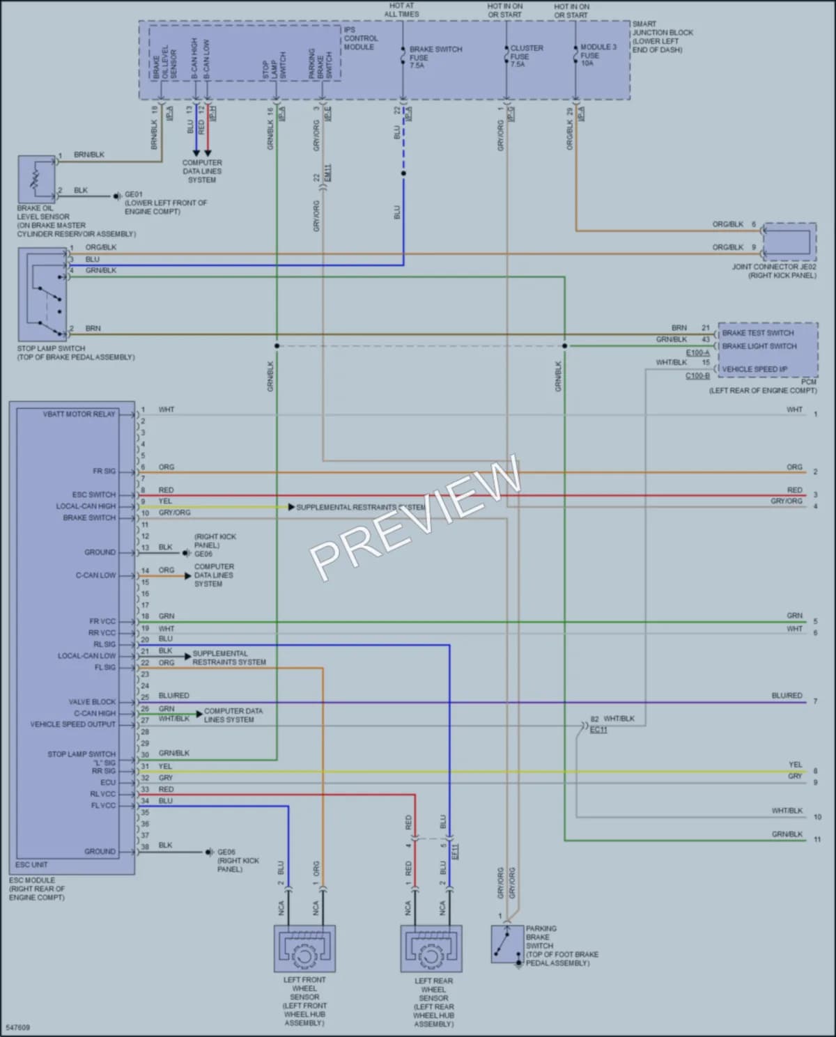 2017 Kia Sedona Anti Lock Brakes wiring diagram preview