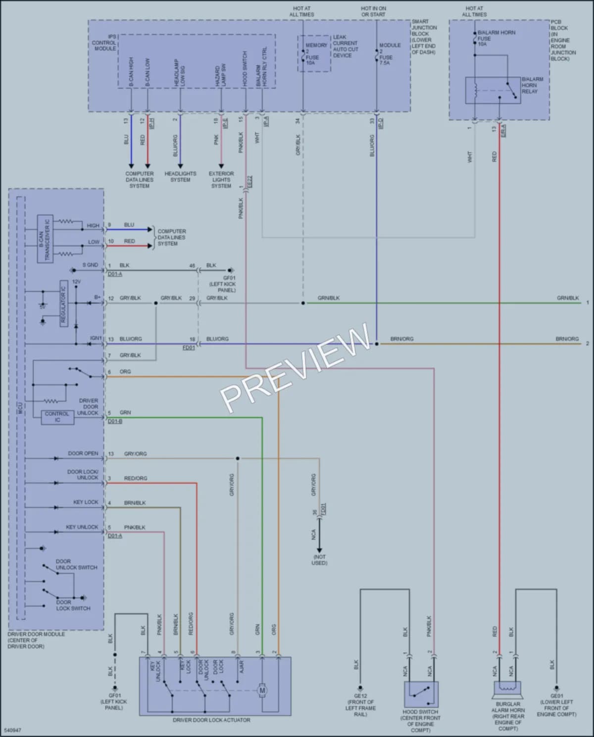 2017 Kia Sedona Power Door Locks wiring diagram preview