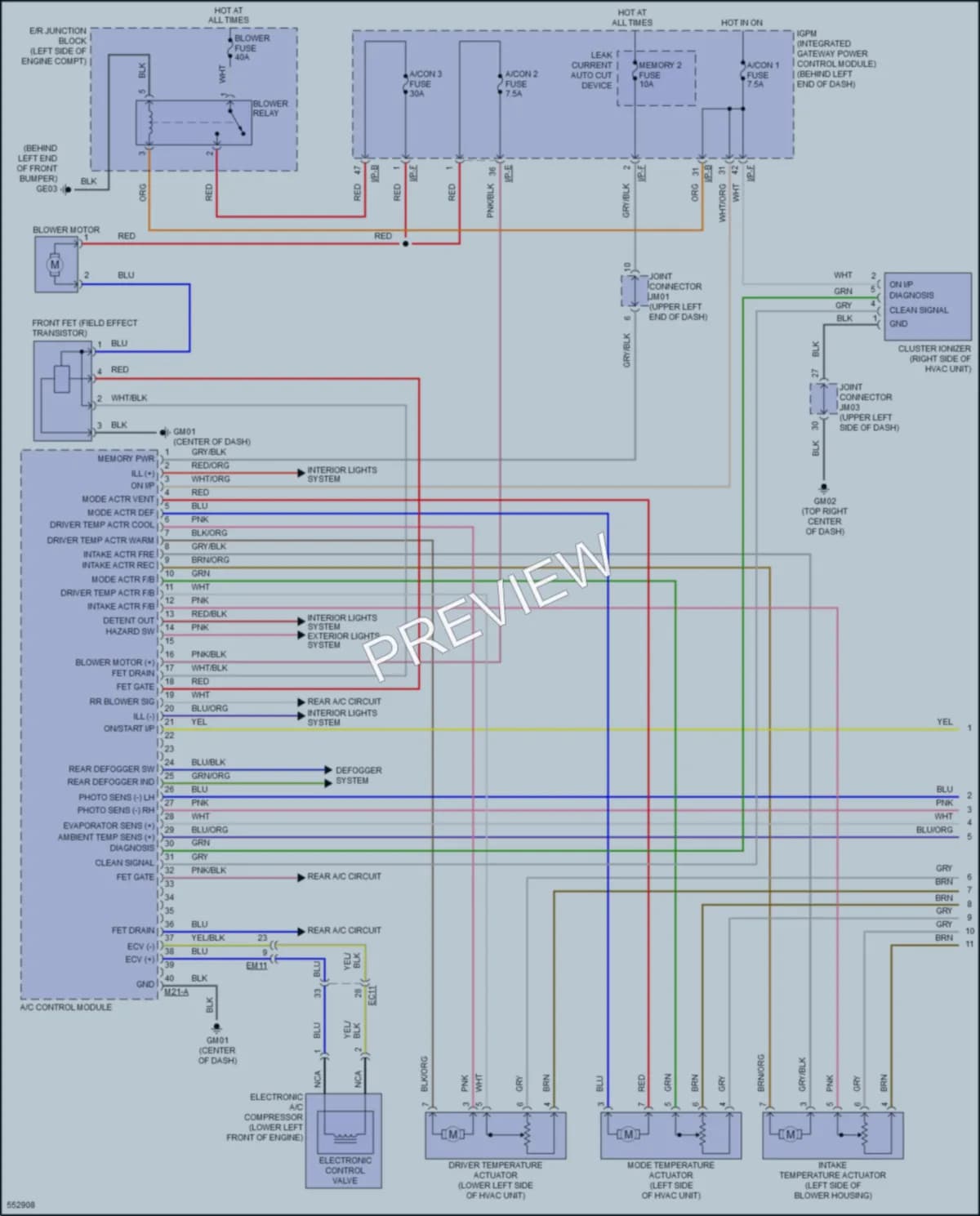 2017 Kia Sorento Air Conditioning wiring diagram preview
