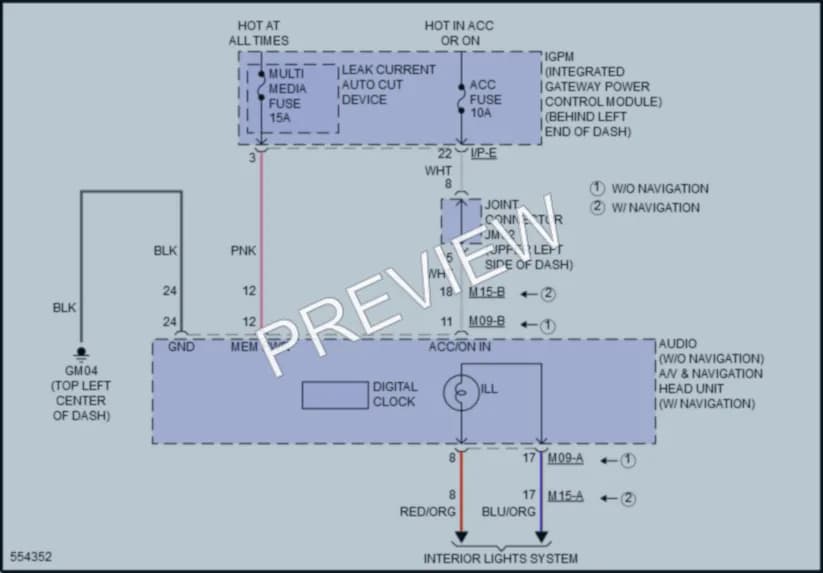 2017 Kia Sorento Instrument Cluster wiring diagram preview