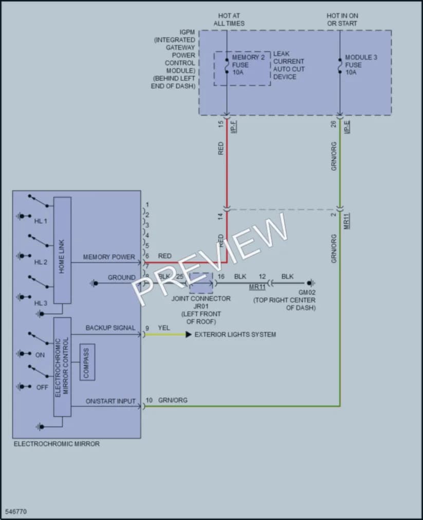 2017 Kia Sorento Power Mirrors wiring diagram preview