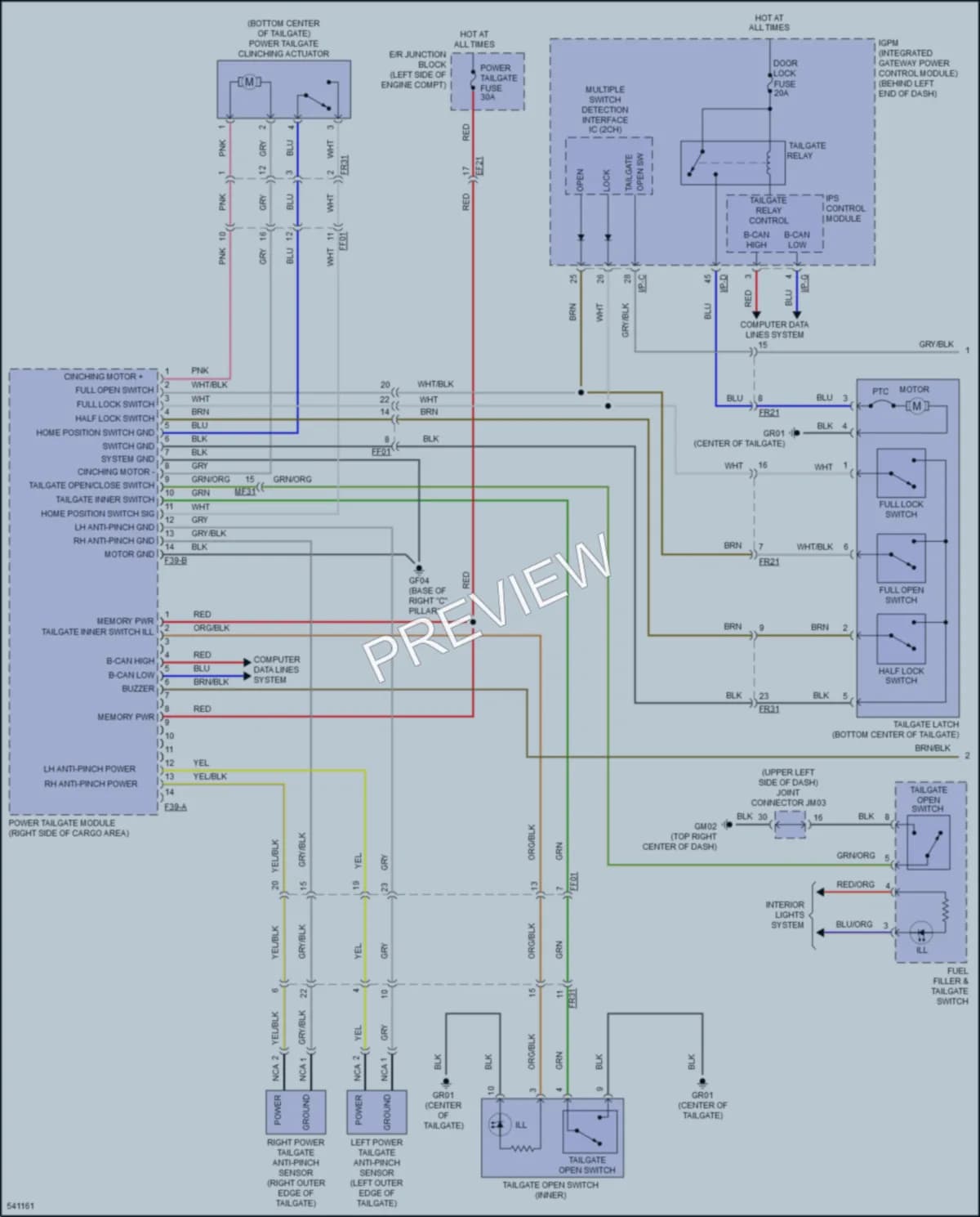 2017 Kia Sorento Trunk Tailgate Fuel Door wiring diagram preview