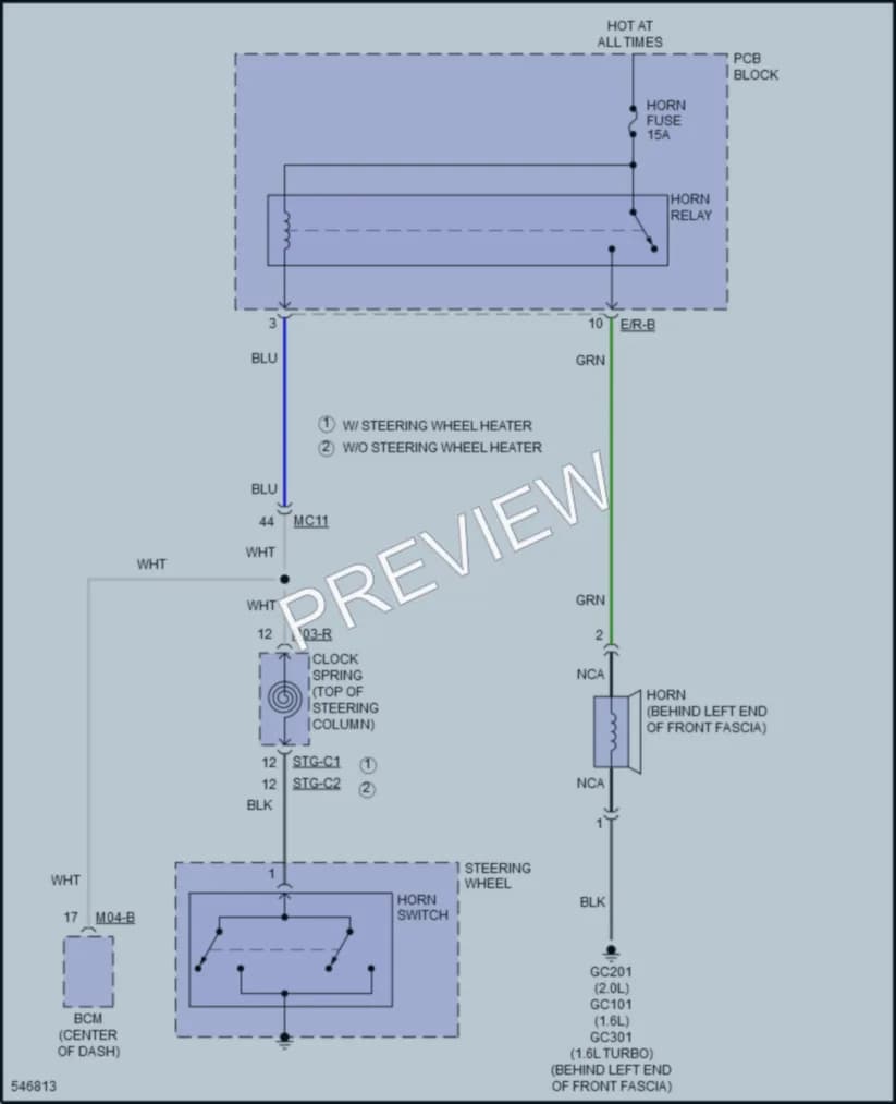 2017 Kia Soul Horn wiring diagram preview