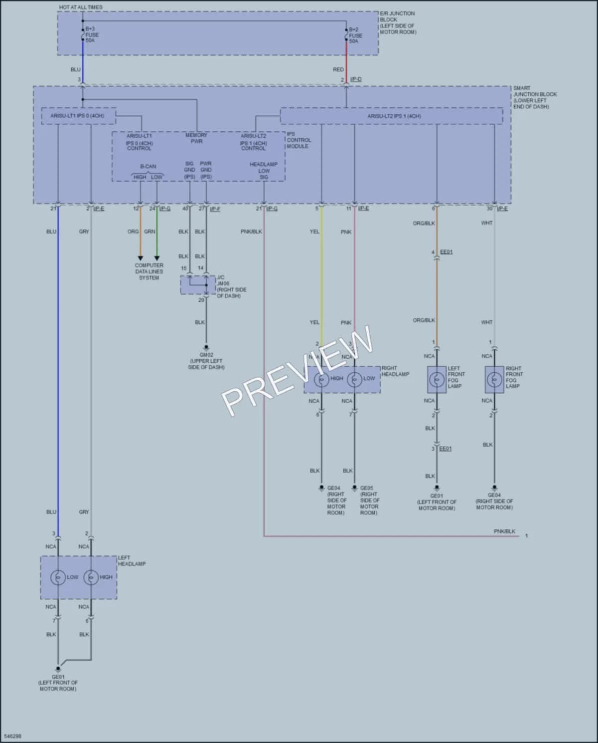 2017 Kia SoulEV Headlights wiring diagram preview