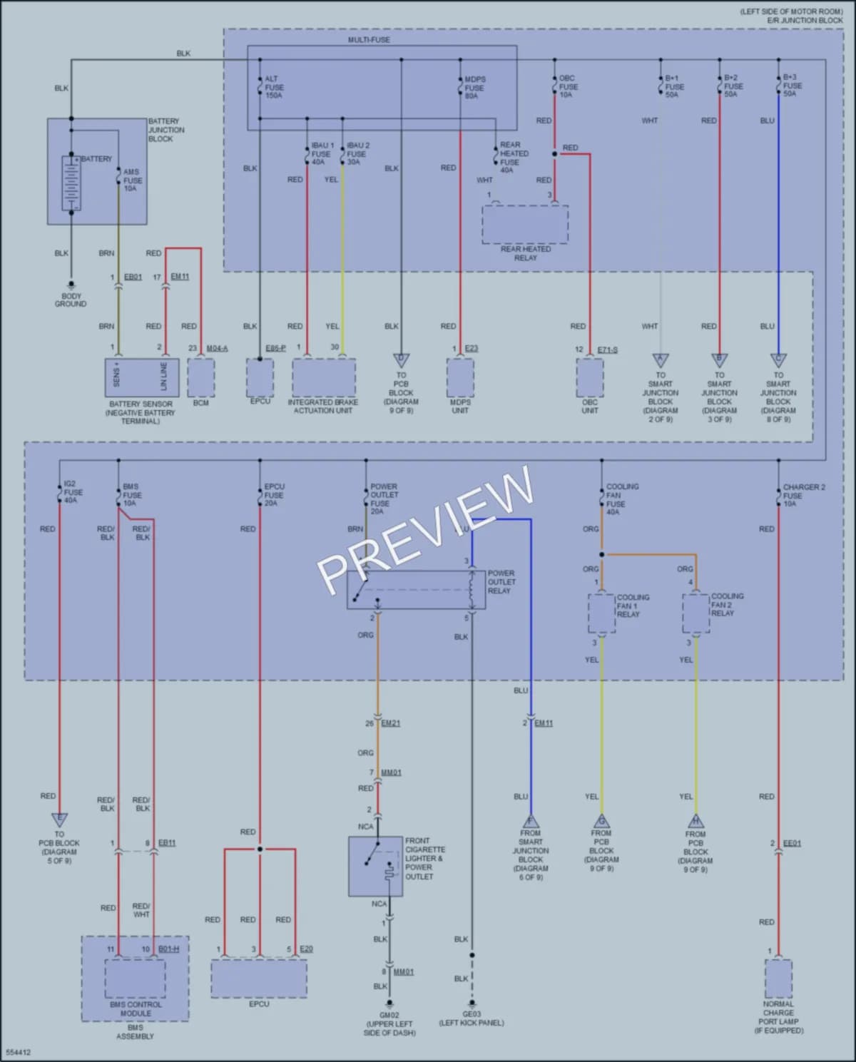 2017 Kia SoulEV Power Distribution wiring diagram preview