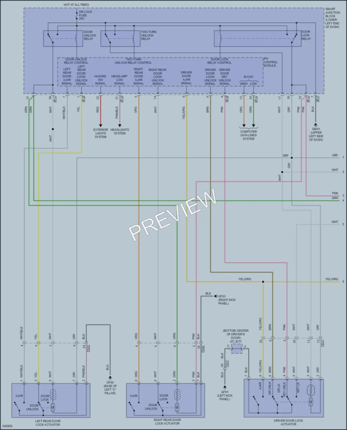 2017 Kia SoulEV Power Door Locks wiring diagram preview