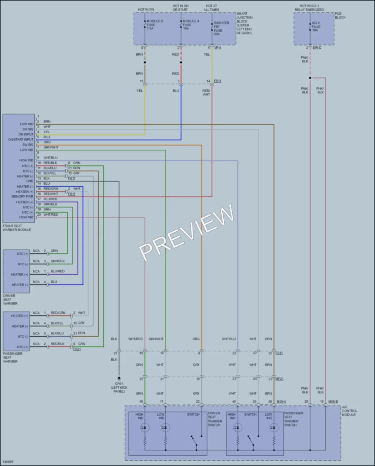 2017 Kia SoulEV Power Seats wiring diagram preview