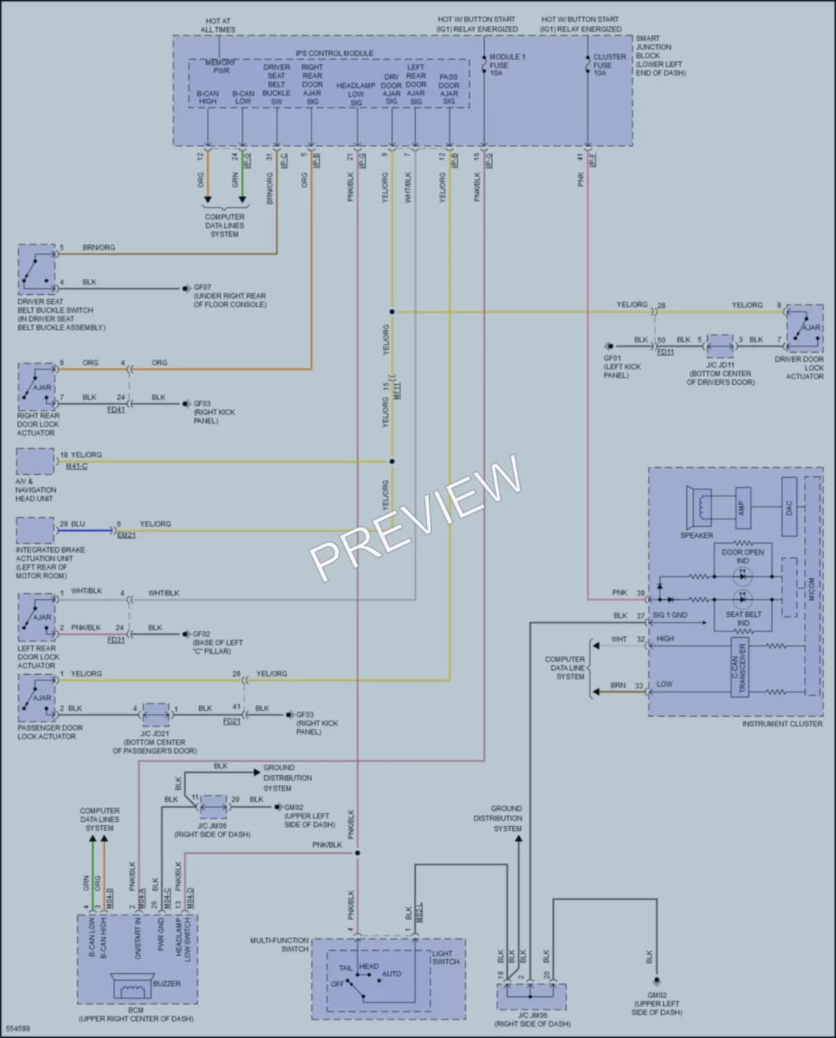 2017 Kia SoulEV Warning Systems wiring diagram preview