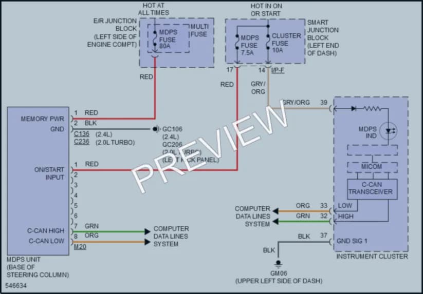 2017 Kia Sportage Electronic Power Steering wiring diagram preview