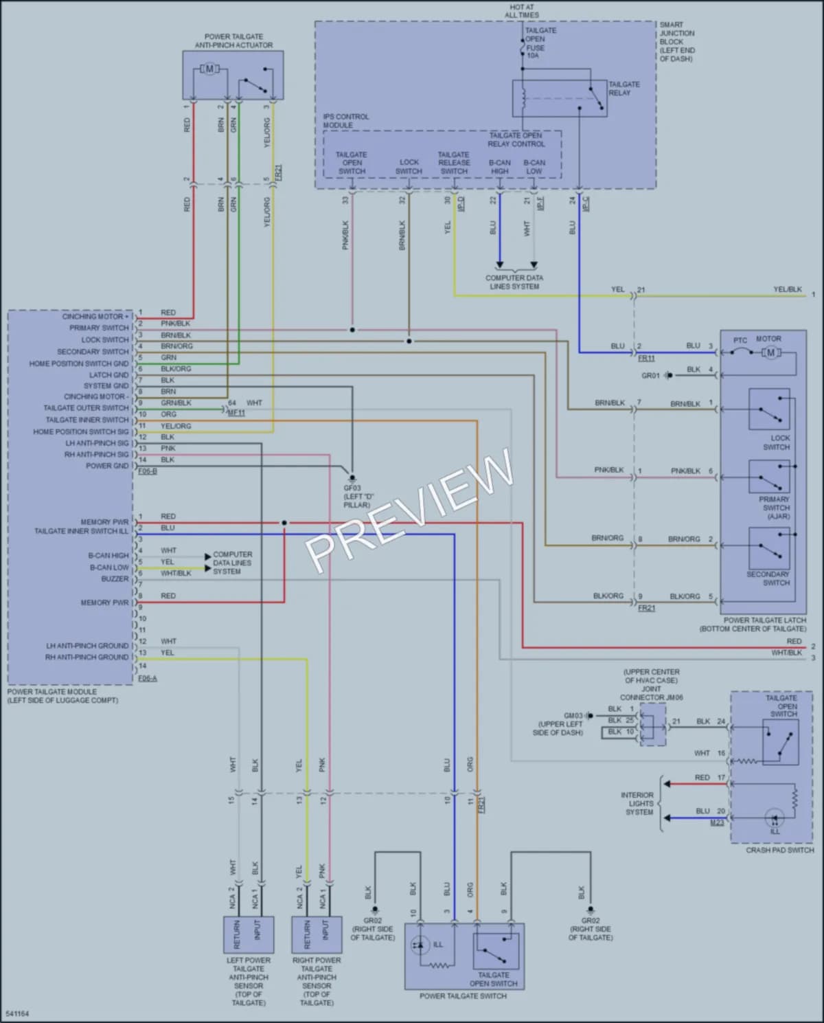 2017 Kia Sportage Trunk Tailgate Fuel Door wiring diagram preview