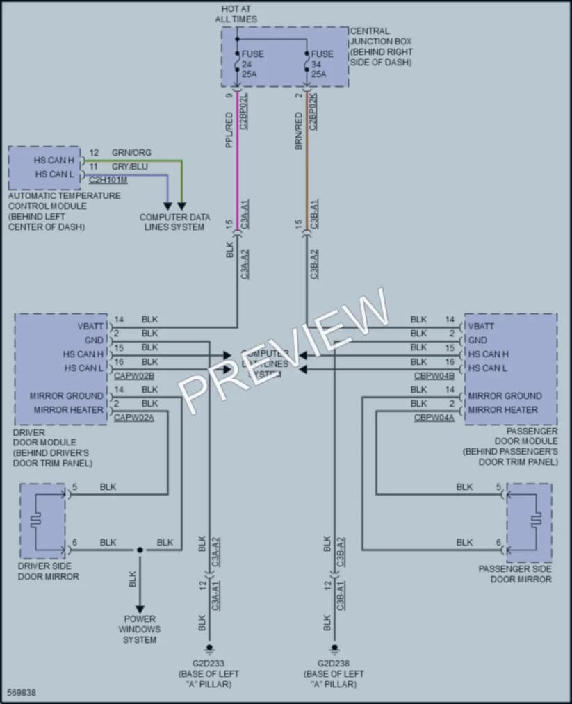 2017 LandRover Discovery Defoggers wiring diagram preview