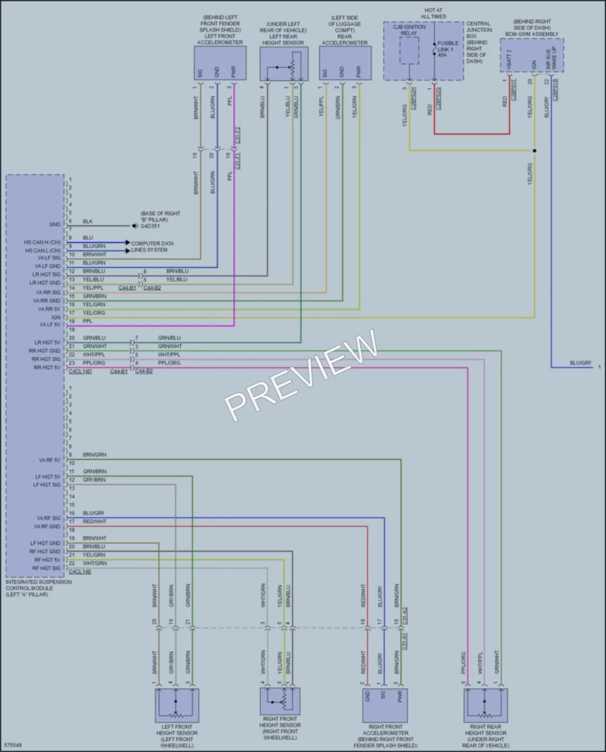 2017 LandRover Discovery Electronic Suspension wiring diagram preview