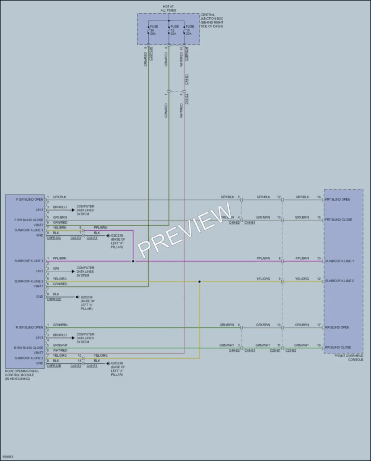 2017 LandRover Discovery Power Top Sunroof wiring diagram preview