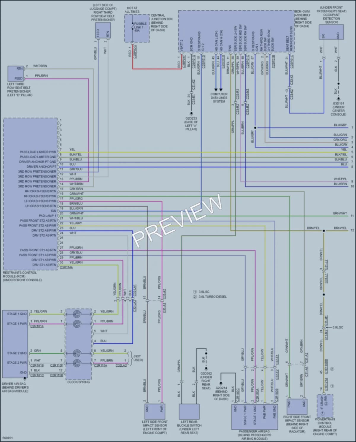 2017 LandRover Discovery Supplemental Restraints wiring diagram preview