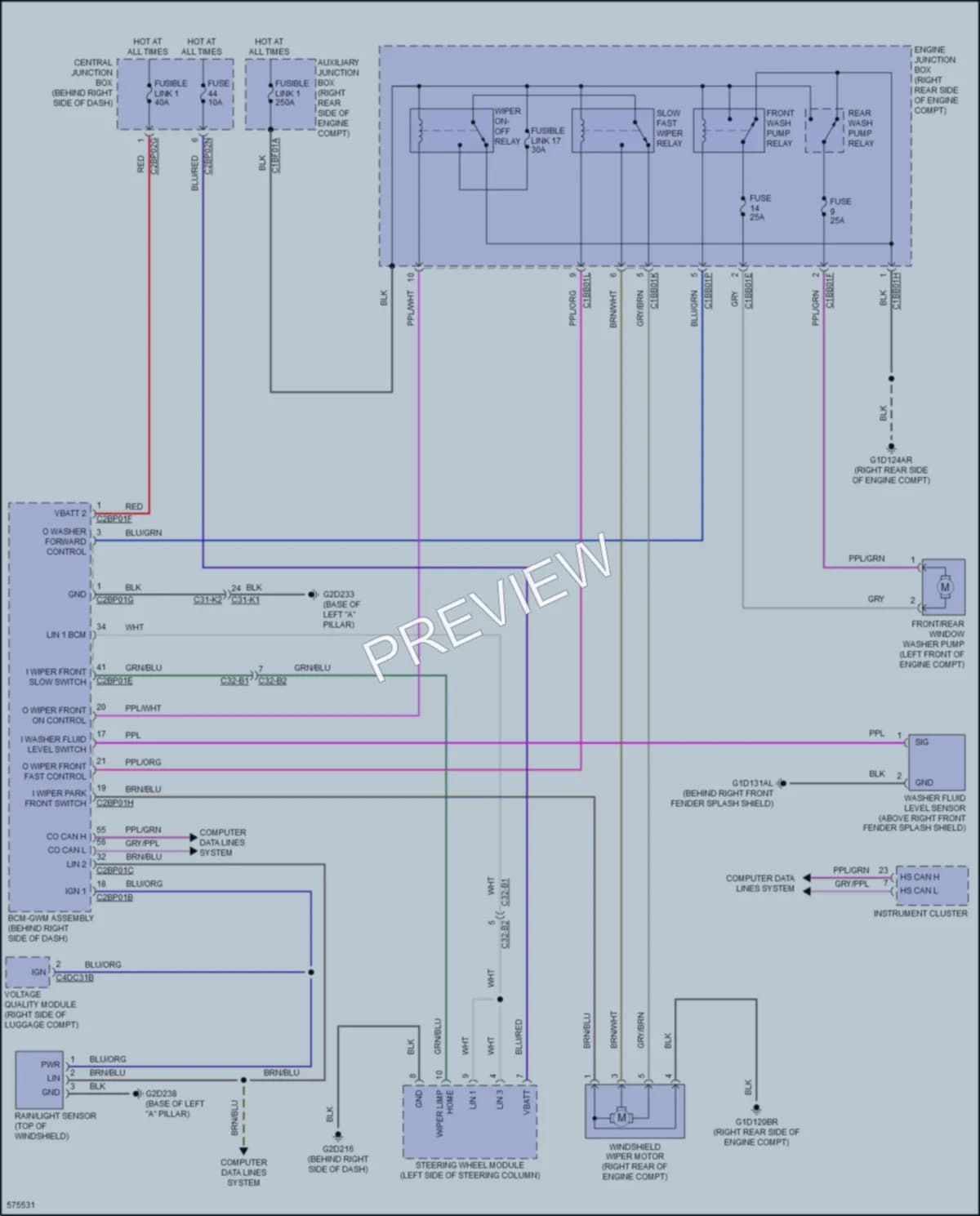 2017 LandRover Discovery Wiper Washer wiring diagram preview