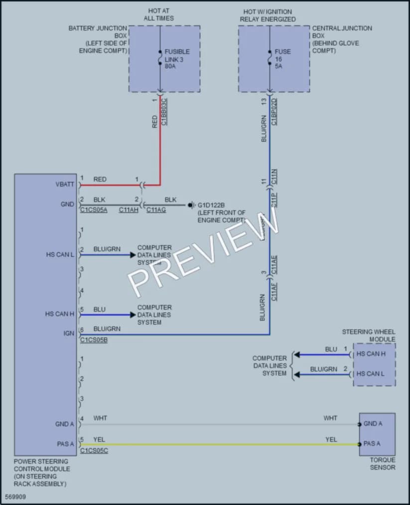 2017 LandRover DiscoverySport Electronic Power Steering wiring diagram preview