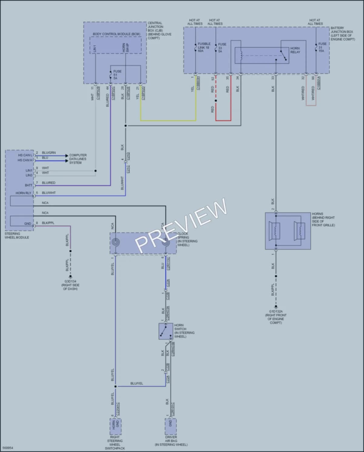 2017 LandRover DiscoverySport Horn wiring diagram preview