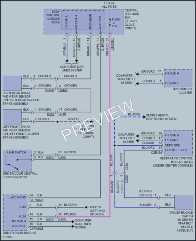 2017 LandRover DiscoverySport Warning Systems wiring diagram preview