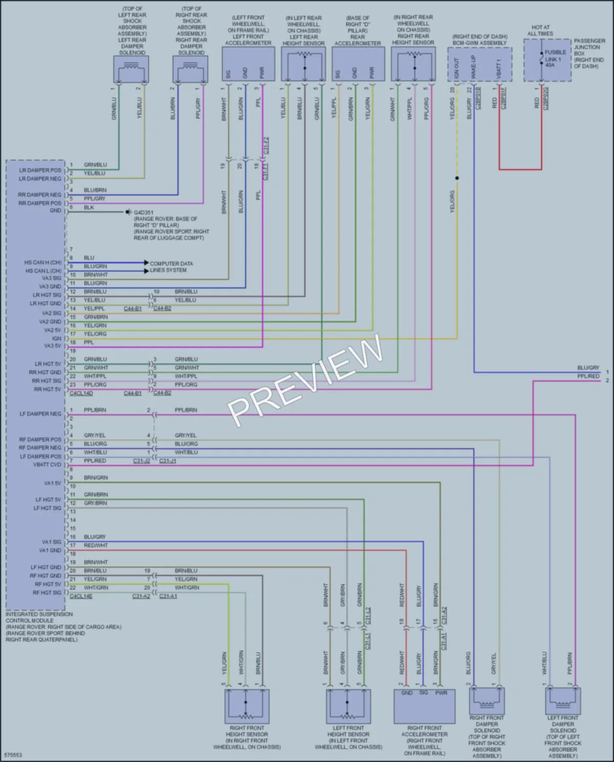 2017 LandRover RangeRover Electronic Suspension wiring diagram preview