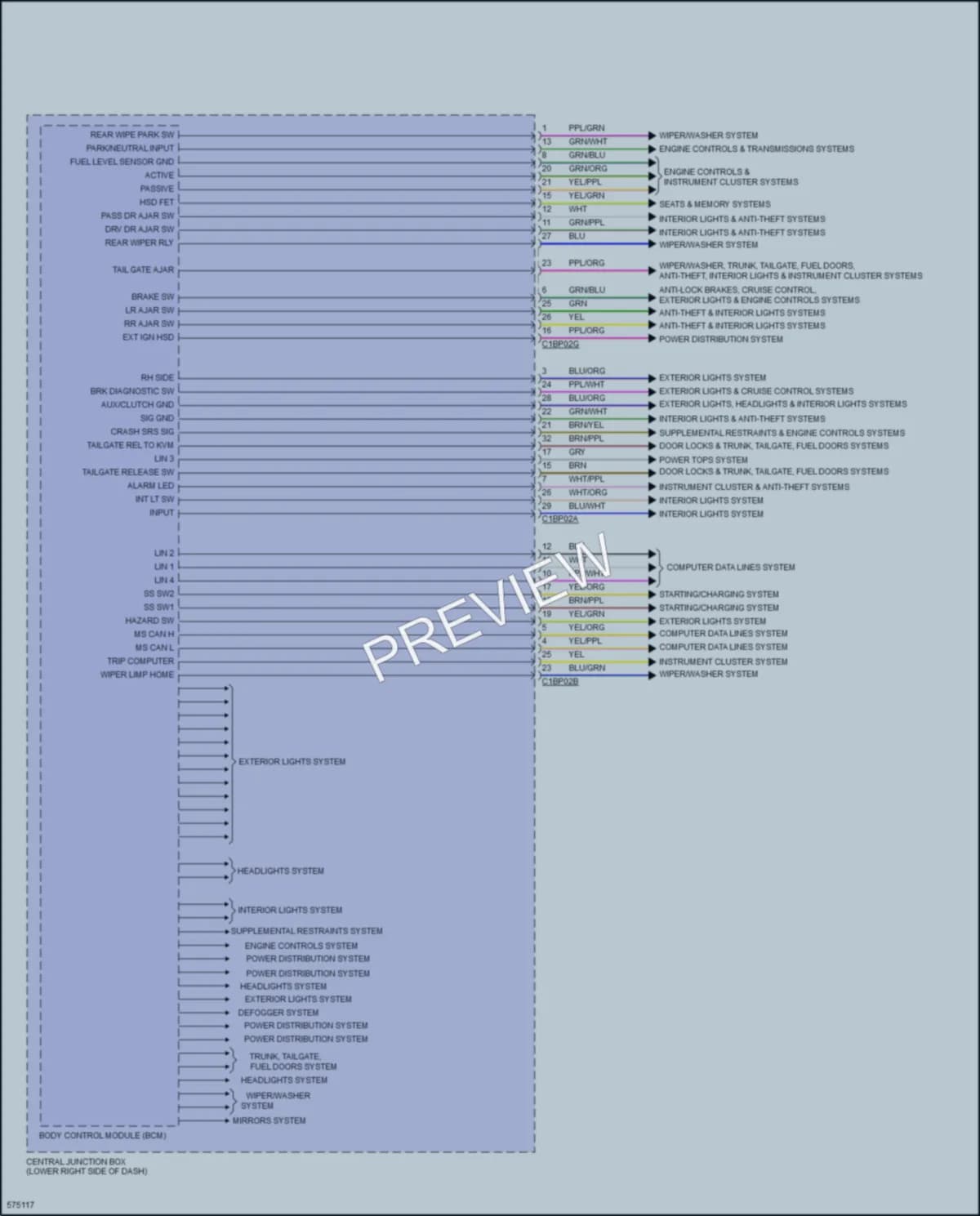2017 LandRover RangeRoverEvoque Body Control Modules wiring diagram preview