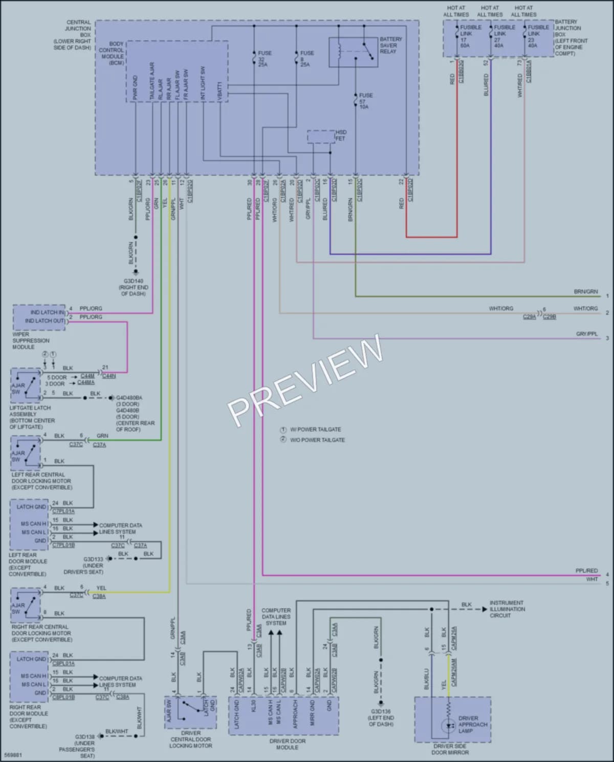 2017 LandRover RangeRoverEvoque Interior Lights wiring diagram preview