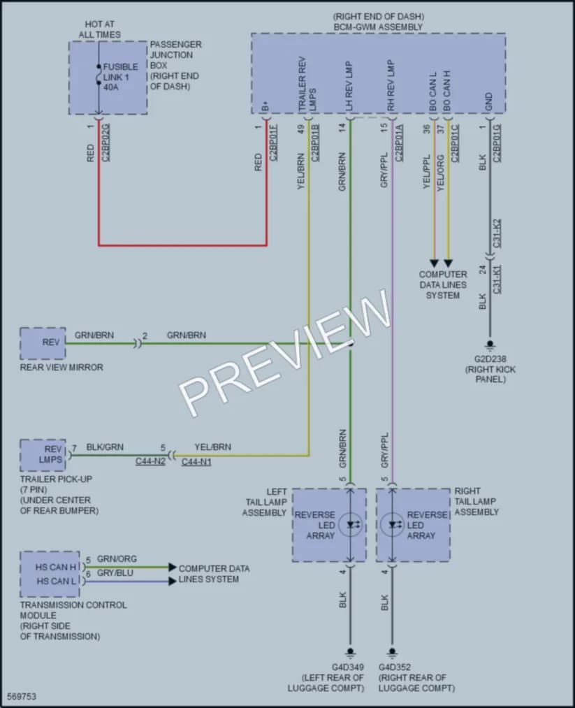 2017 LandRover RangeRoverSport Exterior Lights wiring diagram preview