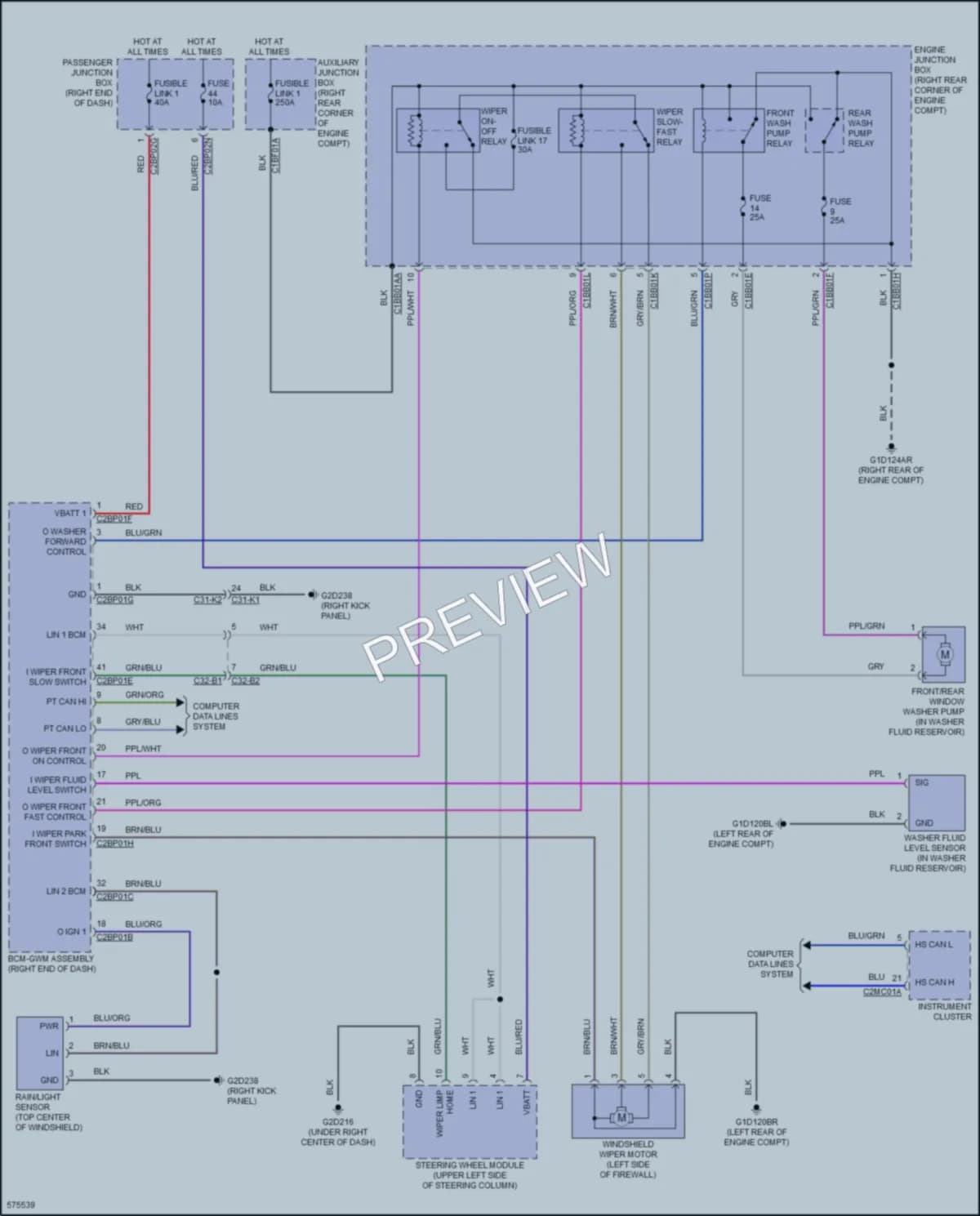 2017 LandRover RangeRoverSport Wiper Washer wiring diagram preview