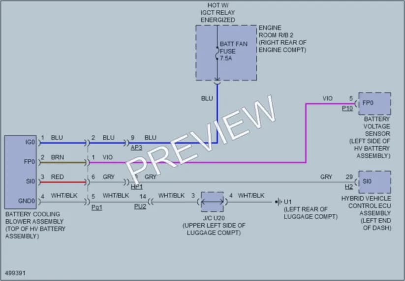 2017 Lexus ES300h Cooling Fan wiring diagram preview
